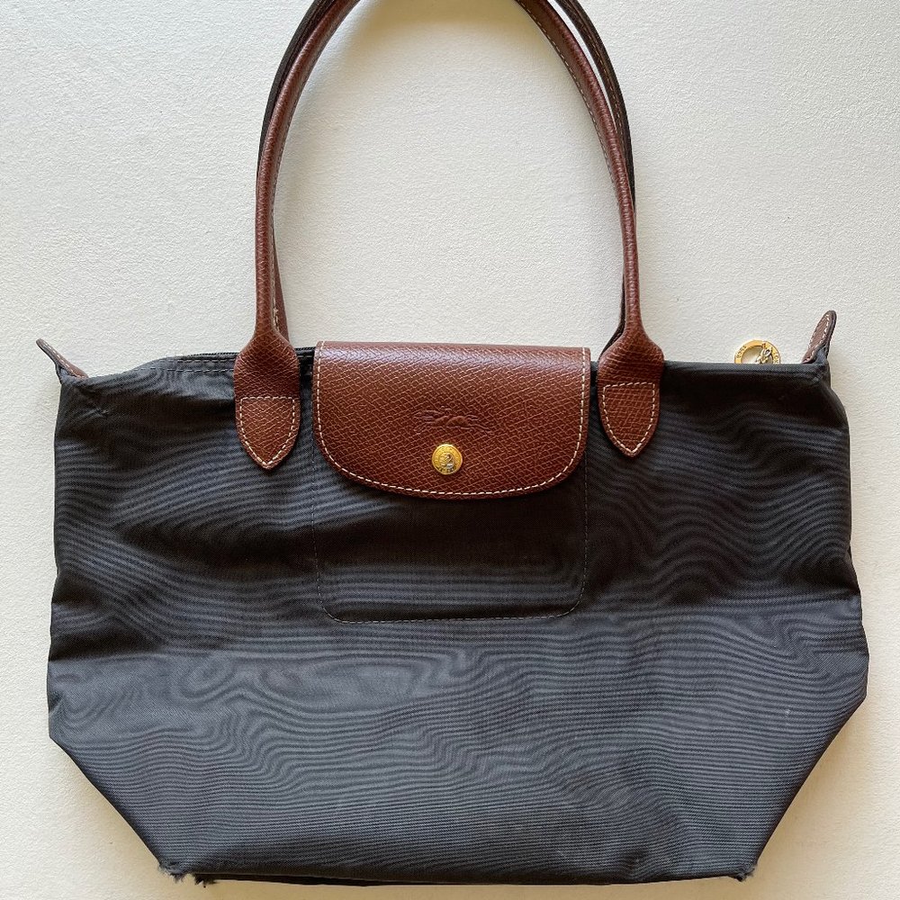Longchamp Le Pliage Handbag - Medium/Gunmetal